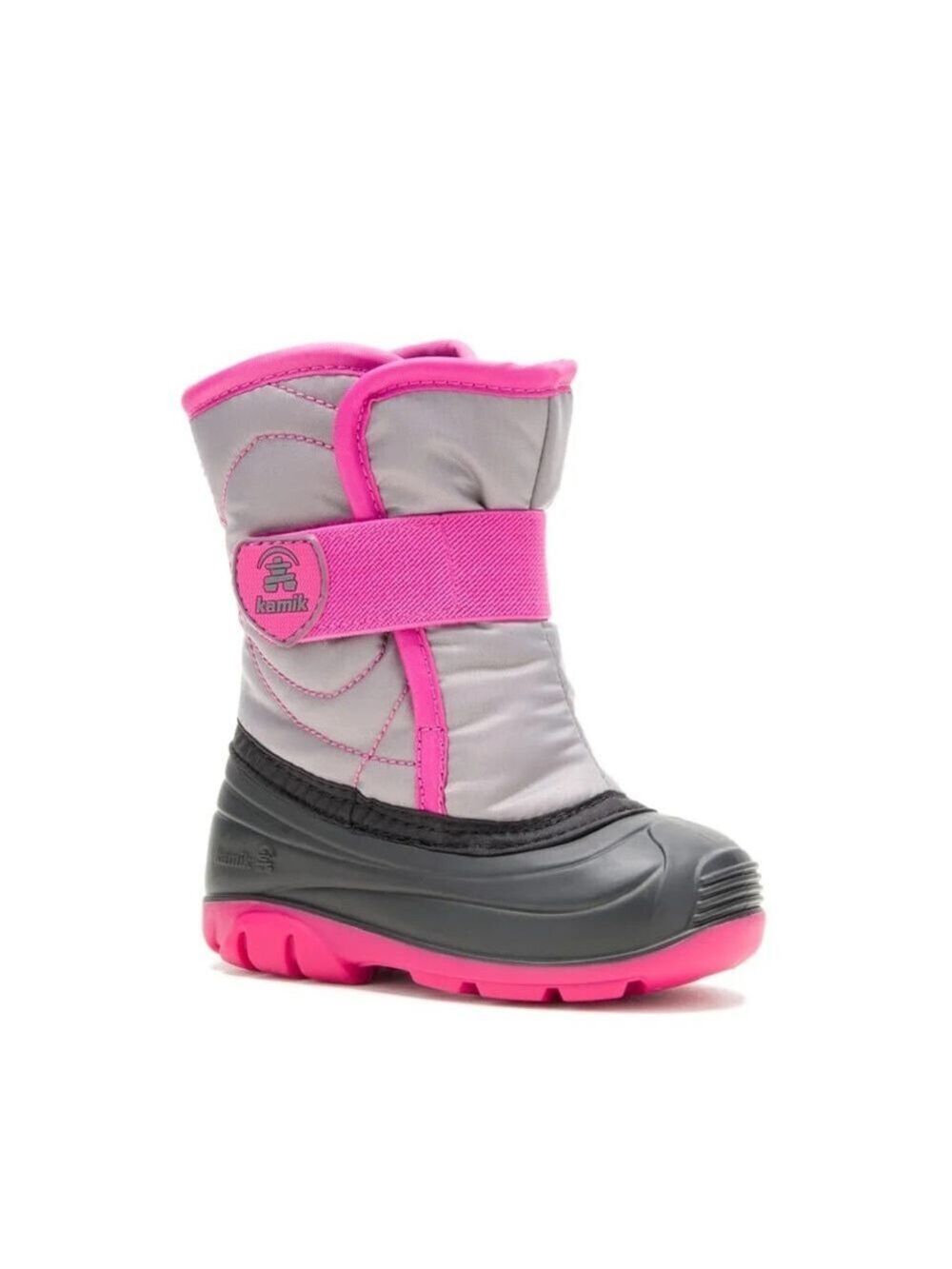 Size 9 Toddler Kamik Kids Boots in Gray and Pink